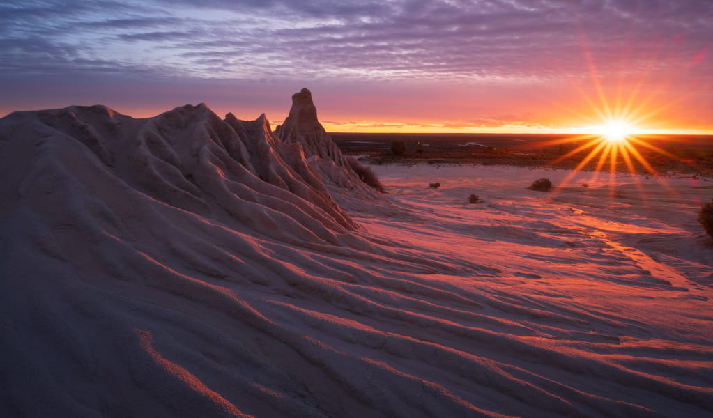 Sunrise over desert landscape at Mungo National Park. Credit: &copy; Adam Edwards