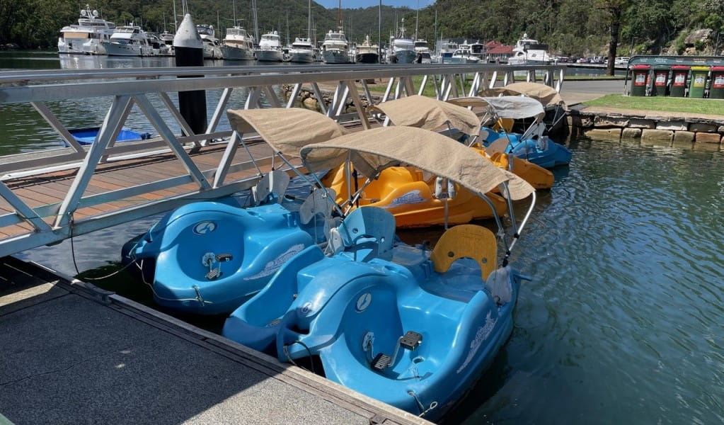 A close-up of a blue pedal boats at Bobbin Head. Photo &copy; Kimport Australia