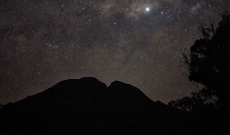 Photo of star contellation over the Warrumbungles area. Credit and &copy; Admir Trtovac