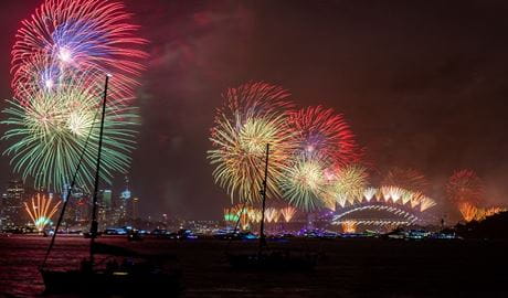 View of the NYE fireworks from Strickland Estate in Vaucluse, Sydney Harbour National Park. Photo: Jenny Huang &copy; the photographer