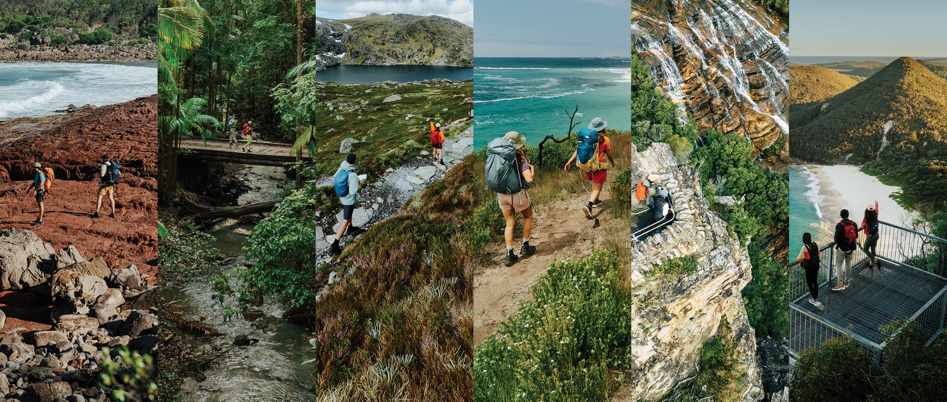 An image of people doing multi-day hikes on 6 different NSW Great Walks. © DCCEEW