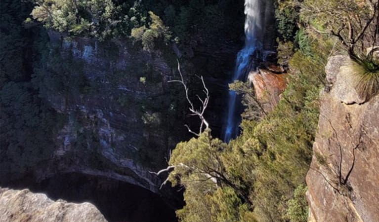 Image showing the sheer cliff drop at the base of Gerringong Falls. Credit and &copy; Jennifer Bean