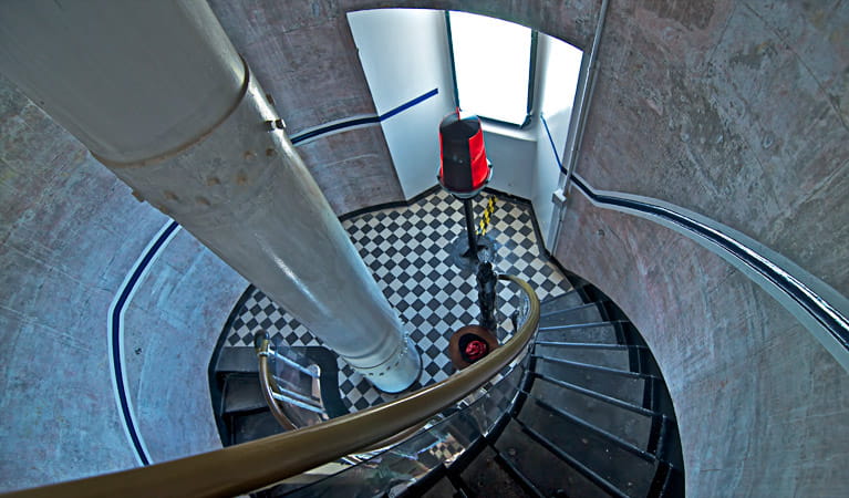 Stairs inside Cape Byron Lighthouse, Walgun Cape Byron State Conservation Area. Photo: John Spencer/OEH