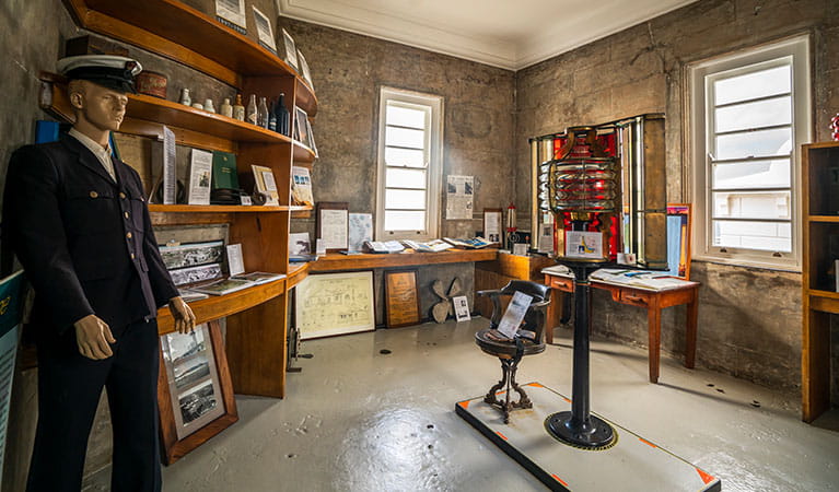 Historical displays at Cape Byron Lighthouse Museum, Walgun Cape Byron State Conservation Area. Photo: John Spencer/OEH.