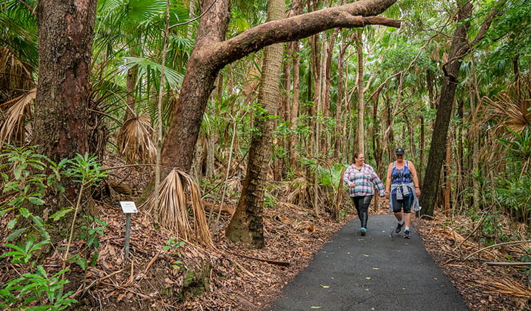 Two women on Palm Valley Currenbah walking track, Walgun Cape Byron State Conservation Area. Photo: John Spencer &copy; OEH