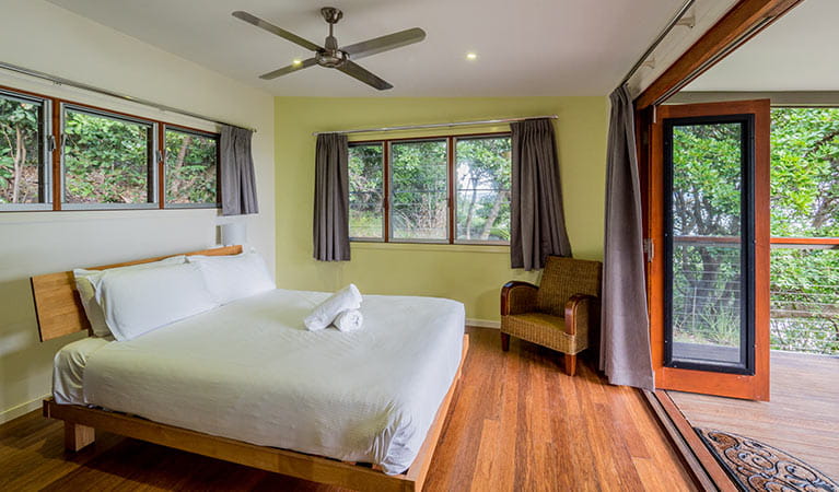 Queen bedroom in Thomson Cottage. Photo: Sera Wright/DPIE