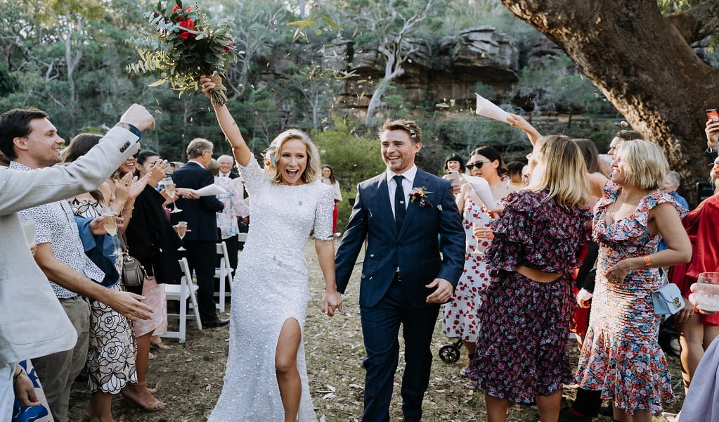 Couple celebrate their wedding in the picturesque Royal National Park. Photo: Rick Liston &copy; Rick Liston