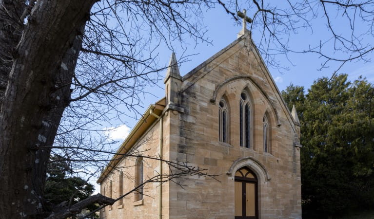 The exterior of Former St Bernards Church in Hartley Historic Site. Photo: Jennifer Leahy &copy; DPIE