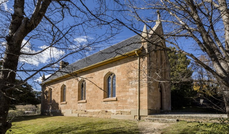 The exterior of Former St Bernards Church in Hartley Historic Site. Photo: Jennifer Leahy &copy; DPIE